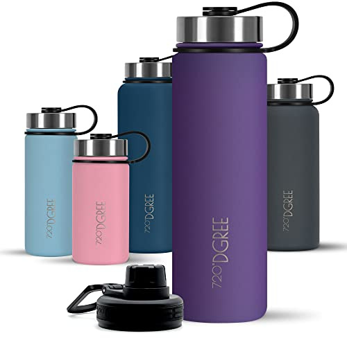 720°DGREE Vaccum Insulated Water Bottle “noLimit“ - 710ml - Leakproof, BPA-Free, Thermo Stainless Steel Flask - for Carbonated Drinks, Sports, Gym, School, Camping, Hiking, Outdoor, Kids +Sports-Cap
