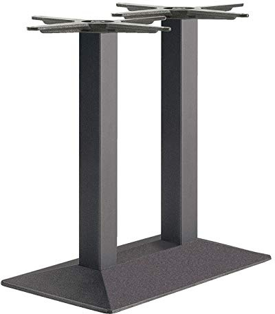 Gedotec Säulen-Tischgestell schwarz Tischfuß eckig Möbelfuß höhen-verstellbar Tischbein Vintage - ZES 705 | Höhe 705 mm | Tisch-Gestell mit verstellbaren Bodengleiter | 1 Stück - Füße für Esstische