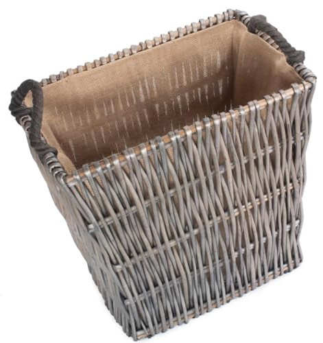 Red Hamper Grande Cesto Rettangolare in Vimini Grigio, Marrone, 50 x 56 x 37 cm