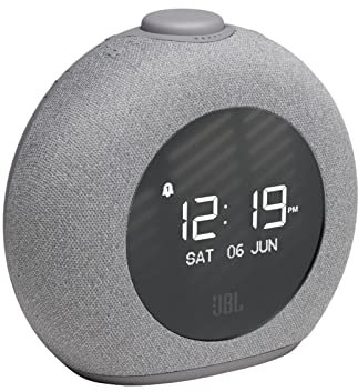 JBL Horizon 2 DAB Radiosveglia Digitale, Cassa Altoparlante Wireless Bluetooth con Radio DAB-DAB+ e FM, Luce LED Ambiente, Display LCD, 2 Porte USB per Ricarica di Dispositivi, Grigio