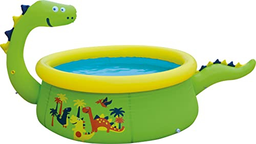 Jilong 3D Spary Pool Inflatable Dinosaur Swimming Pool, Green, 17786