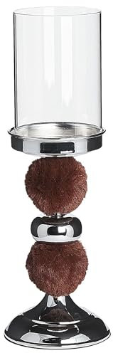 Klassischer Kerzenständer für besonderes Flair Silber braun Höhe 38 cm Padre