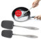 COOLINATO Silikon Edelstahl Kochlöffel 2er Set 25,5cm 29cm, Kochlöffel zum Kochen und Backen, lebensmittelecht
