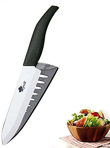 Cuchillo de cocina Cuchillos de cerámica Cuchillos de cocina 3 4 5 5 6 pulgadas CHEF CHEF COCK SET + PEELER BLANCO BLANCO HOJA DE ZIRCONIA MANGO MULTI-color HANDA CALIDAD (Color : 6 inch black)