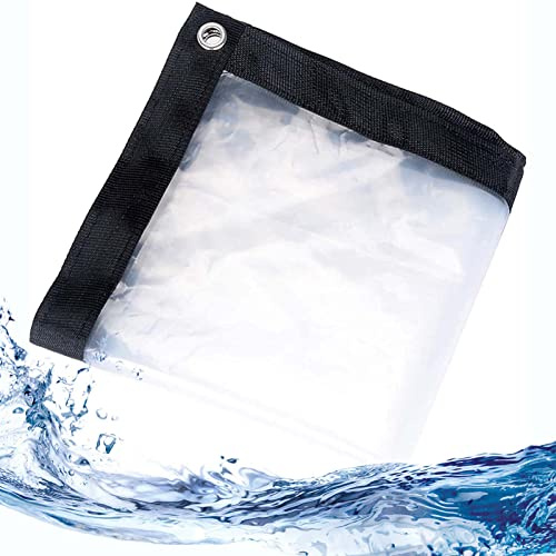 RGRE 3x5m Lona Transparente con Ojales, Lonas Impermeable, Lona De Plástico Transparente, para Balcón O Ventana
