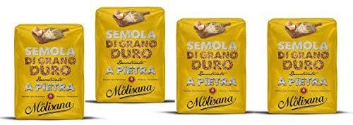 La Molisana, Kit Semola di Grano Duro, Kit Composto da 4 Confezioni di Semola di Grano Duro Italiano da 1 Kg, Ideale per la Prepazione di Pasta e Biscotti
