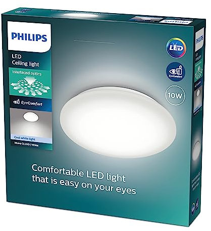 Philips Moire LED CL200 Ceiling Light Round 10W Cool White Light White