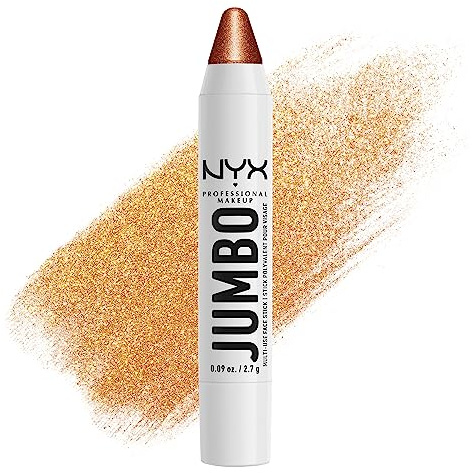 NYX Professional Makeup skimrande highlighter penna för ansiktet, för individuell look och intensiv färg, highlighter Pen med närande oljor, jumbo highlighting Stick, färg: Flan, 1 styck