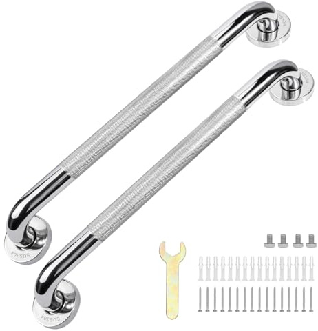 sunzone Haltegriff Bad,SUS304 Edelstahl, Rutschfest,für Senioren,50cm | 2 Stück,Badezimmer Haltegriff, Wandmontage, Rostfrei, für Dusche & Badewanne, Behinderte