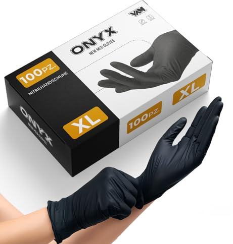 Nitril Handschuhe 100er Pack XL schwarz puderfrei latexfrei CE- | zertifiziert Tattoo Kosmetik Küche