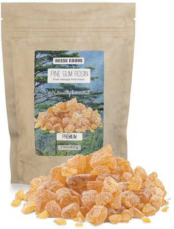 Premium Natural Pine Gum Rosin for Cloth Food Wraps (2lb) - Ideal for Musicians, Athletes, Dancers, and DIY Projects - Superior Grip and Performance - Made in USA