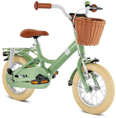 PUKY YOUKE Classic 12 | Kinderfahrrad ab 3 Jahre | Kinderfahrrad 12 Zoll | Ab 3 Jahren | Retro Fahrrad für Kinder mit Korb & Rücktrittbremse | Höhenverstellbar | Made in Germany