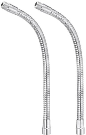 PATIKIL 13 Microphone Col Cygne, 2pcs 5/8-27 Filetage Métal Universel Tuyau Flexible Bras Col Cygne Tube Rallonge pour Multifonction DIY, Argent Ton