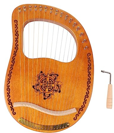 BESTonZON 16 Saiten 16-saitige Leier daumenharfe kinder Mini-Harfe Musikinstrumente musical instruments lyres Leierharfe im antiken Stil massivholz harfe Einfach Saiteninstrument Schlüssel