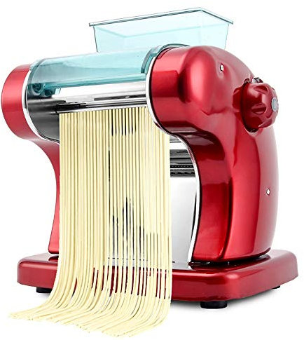sjdoPulse Máquina Para Hacer Pasta Profesional Máquina Para Hacer Pasta Colgador De Fideos Ajuste De Espesor Ajustable De 6 Velocidades Apagado Automático Cortador Fresco (Roj