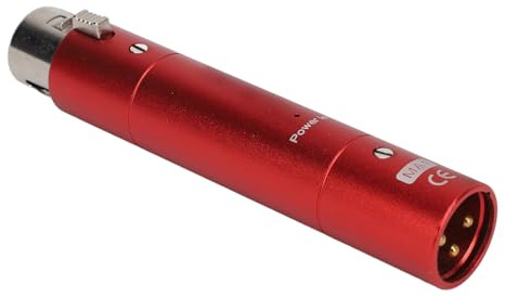 Bewinner Préampli de Microphone, Gain de 28 DB, Amplification sans Perte, Préamplificateur de Micro Actif Dynamique en Ligne avec Connecteur XLR 3 Broches pour la Diffusion, (Rouge)