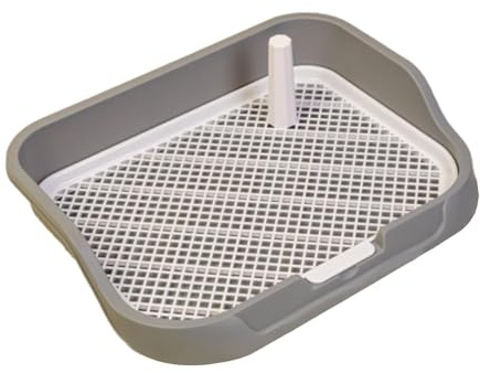 Milageto Tragbare Haustier Hunde Toilette, Welpen Trainings Töpfchen, Indoor Outdoor Pee Toilette, Katzentoilette, Eck Toilettenbecken, Hellgrau 49 x 39 x 10 cm