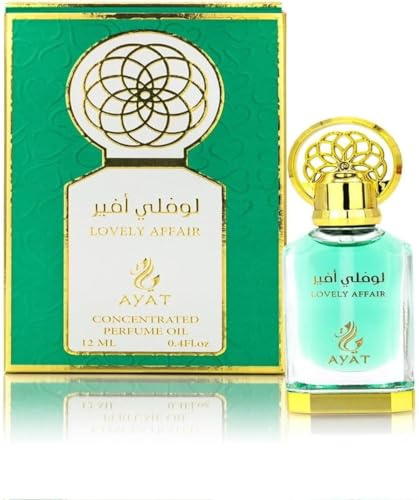 AYAT PERFUMES - Aceite de perfume 12 ml extracto de perfume oriental árabe olor largo almizcle halal oud natural ámbar sin alcohol para mujer - Hecho en Dubai (Lovely Affair)