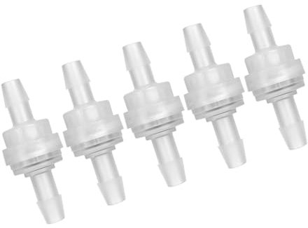 KIMISS 5-teiliges Unidirektionales Rückschlagventil, 6 Mm Hochdruck-Rückschlagventil aus Kunststoff, Kompatibel mit Wasseraufbereitung, Luftreinigung, Autoteilen, Medizinischen