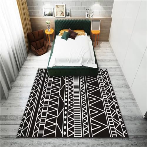 DJHWWD Flurteppiche auslegeware Balkon rechteckiger schwarzer Teppich Restaurantteppich schmutzabweisend Spiel Teppiche für Wohnzimmer 120X180CM