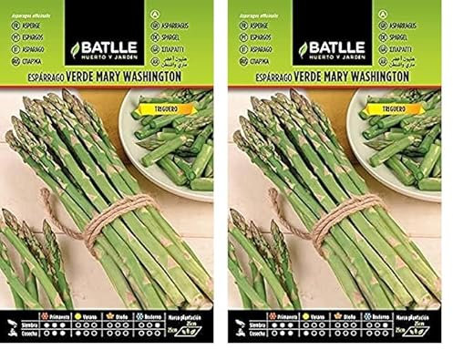Battle - Semi Ortaggi Asparagi Verdi Mary Washington (120-180 Semi) (Confezione da 2)