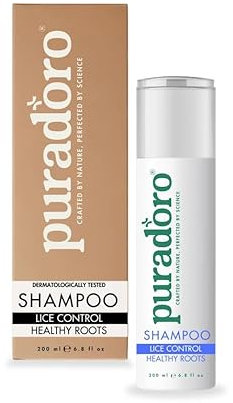 Puradoro Head Lice Shampoo – 100% Natural Defence Against Head Lice, Nits & Eggs for Kids & Adults with Neem, Tea Tree & Lavender, Dermatologically Tested – Sulfate & Paraben Free 200 ml