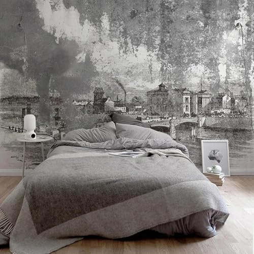 MIXUEXUNLU Mural Wallpaper European Nostalgic Retro Cement Wall Architectural Background Wallpaper Mural Modern Home Decoration Art Poster