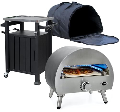 Casa Mia Pizza Oven Bundle, Includes 1 x 12 Outdoor Pizza Oven, 1 x Outdoor Kitchen Trolley, 1 x Weather Resistant Carry Case