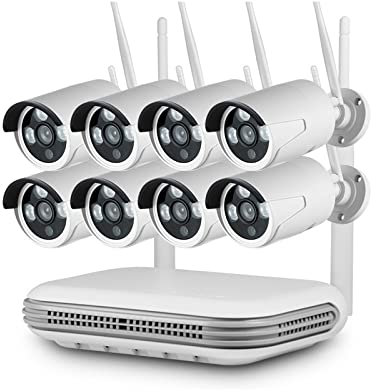 H.265 3MP Full HD 8CH sans Fil NVR sécurité WiFi IP caméra système Kit Surveillance extérieure CCTV Visage Audio vidéo enregistreur(None,8CH NVR Kit2)