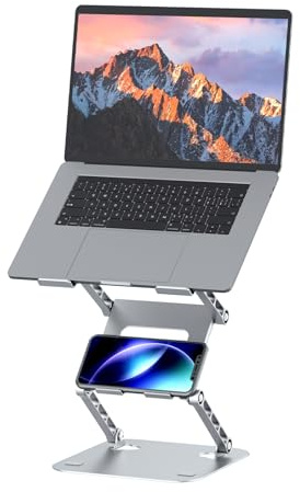 Laptop Stand for Desk Foldable Computer Riser with Heat-Vent | Height & Angle Adjustable Laptop Holder, Compatible with All Tablets, Desktop, Laptops of 10-17.3