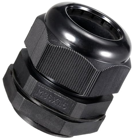 TA-VIGOR 1Pcs M36 x 1.5 Cable Gland, IP68 Waterproof Adjustable Plastic Nylon Wire Connectors Gland Joints for 18mm-25mm Cables, Locknut Stuffing Glands with Locknut and Washer – Black