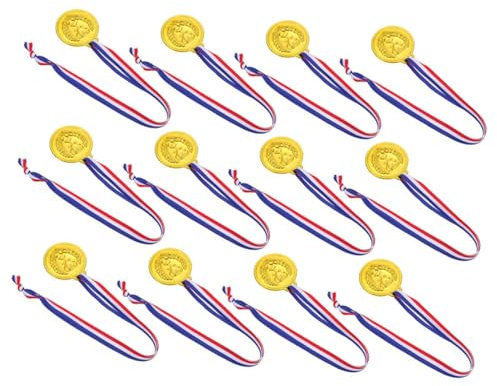 UKCOCO Medaglie Sportive per Calcio con Nastri al Collo 50 Pezzi, Medaglie da in Metallo Galvanizzate, Premi per Competizioni Calcistiche e Feste per Bambini