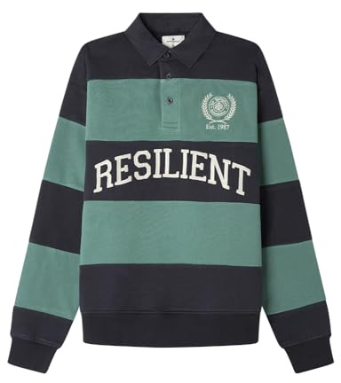 SPRINGFIELD Polo De Rugby De Corte Y Costura Resistente L/S, Verde, S