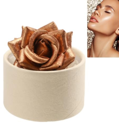 Highlighting Powder - 3D Rose Petal, Highlighter Palette, High Glossy Face Illuminator Palette, Shimmer Glow, Pink Rose Gold Blossom Glow,Lasting Sparkling Highlighter Makeup(03)