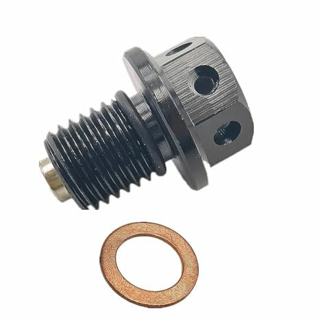 ECKBRJA para Kwasaki Z1000 Z650 Z250 Z750 Z800 ER4N ER6N ER6F ZR750 ZX6R 7R 10R ZX11 12R 14R KLX125 110 Perno Tapón Drenaje Aceite Magnético Kit Tornillos Motocicleta(Negro)