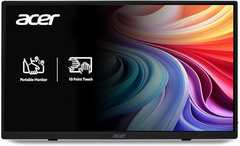 acer Portable Monitor | 15.6 FHD IPS Touch | Adaptive-Sync Support (FreeSync Compatible) | Slim Design | External Monitor for Laptop PC/Mac | 2 x USB 3.1 Type-C Port & Mini HDMI | PM161QT bmiuuux