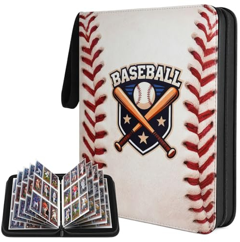 Baseball Card Binder,9 Pocket Trading Card Zip Binder, 900 Pockets Holder Sheets Display Storage Protectors,Baseball