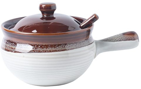 Jorzer Soup Bowls French Onion Soup Crocks, 1000ml Ceramic French Onion Bowls with Single Handle, Oven Safe Serving for Chili, Beef Stew, Cereal, Pot Pies