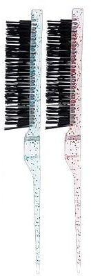 Lilalemon 2pcs Clear Brushes,Backcombing Hair Brush with Tail Comb