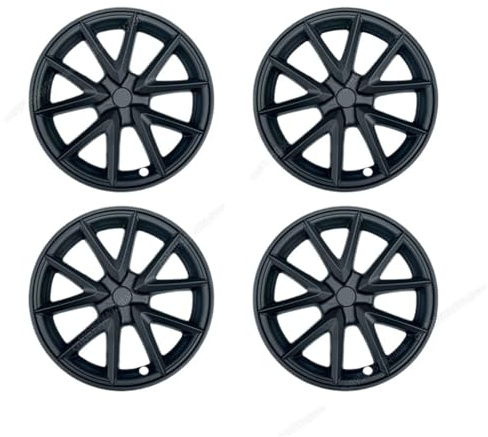 Felgenabdeckung Für Tesla Für Modell 3 2017-2023 4PCS 18 Zoll Radkappen Radkappe Ersatz Vollrandabdeckung Radkappe Dekoratives Zubehör(Matte Black)