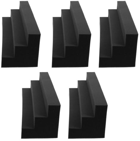 MAGICLULU Paneles de Insonorización Trapezoidales de Espuma Pu Negro para Esquinas, 5 Piezas, Reduce Reflexiones Acústicas y Absorbe Sonido para Home Theater