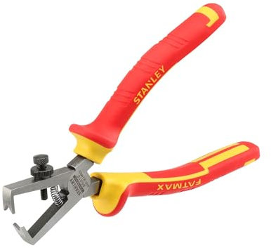 STANLEY 0-84-010 Pince À Dénuder 170mm Isolée 1000 V - Gamme FATMAX - Poignée Bi matière Certifié - Tête Chromée Inoxydable - Taillants Trempés Haute Fréquence - Normes en 60900, IEC/CEI 900, Vde 0680