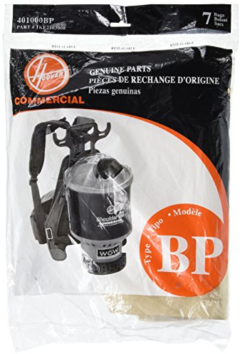 Hoover Vacuum Cleaner Bags for Backpack Models, Pack of 7, Tan, Type BP, Part # 401000BP, Hoover Vacuum Bags Refill