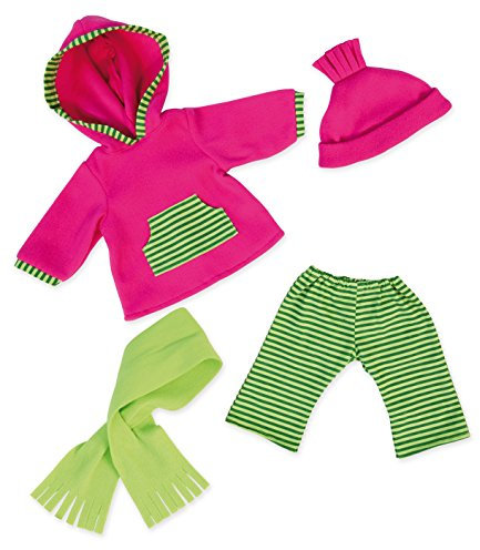 Bayer Design 84664AA Puppenkleidung, Puppenoutfit 40-46 cm, mehrteilige Puppenanziehsachen, Winterset, Puppenzubehör