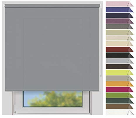 EFIXS Sichtschutzrollo Medium - 25 mm Welle - Breiten: 40-240 cm - Höhen bis 240 cm - Hier: 200 cm x 190 cm (Stoffbreite x Höhe) - grau (10686) - lichtdurchlässig - Blickdicht