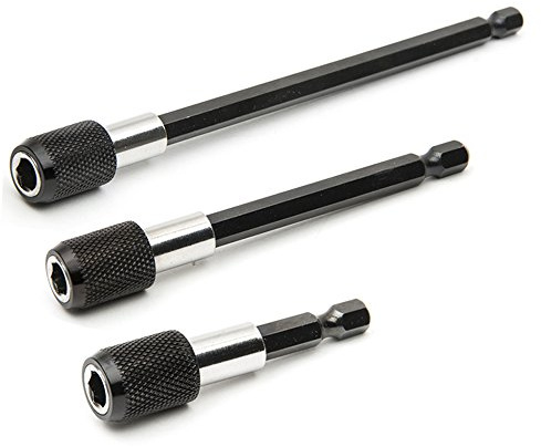 Malayas 1/4 Inch Hex Shank Magnetic Screwdriver Bit Holder 2, 4, 6 Extension Set for Screws, Nuts, and Any Drill and Handheld Driver