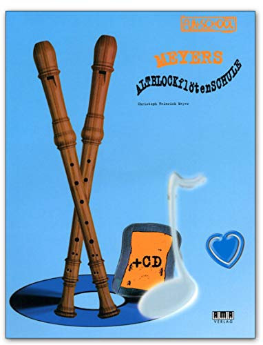Meyers Altblockflötenschule mit CD - perfekte Weg von der Sopran- zur Altblockflöte - Lehrbuch mit CD und bunter herzförmiger Notenklammer