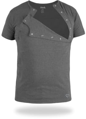 Bonding Shirt Männer – Bonding Top für Papa, Haut-an-Haut Kontakt mit Baby | Bonding-Shirt für Männer aus weicher Baumwolle mit Elasthan für Känguru-Methode und Haut-zu-Haut-Kontakt mit Neugeborenen