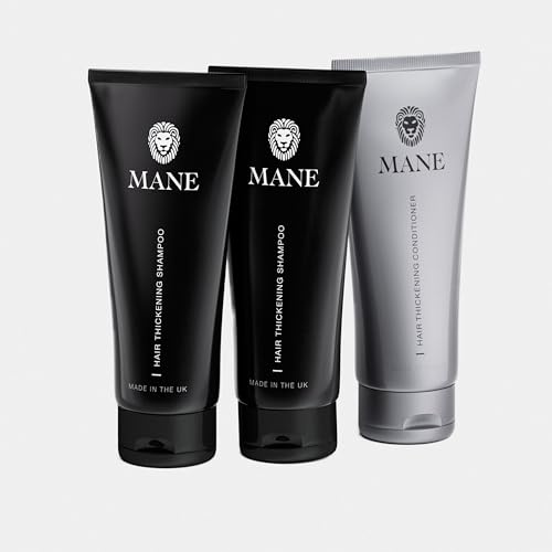 Mane Hair Thickening Biotin Shampoo for Hair Growth Men & Women, Support Fine & Thinning Hair, Reduce Hair Loss & Encourage Thicker, Fuller Hair with a Conditioner (3 pack)