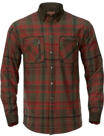 Härkila | Pajala Shirt | Abbigliamento e Attrezzatura da Caccia Professionale | qualità Scandinava Durevole | Red Autumn Check, XXL